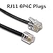 OMITUOFO 6-Feet Telephone landline Extension Cord Cable Cord with Standard RJ-11 6P4C Modular Plug for Landline Telephone Modem Accessory 5PACK