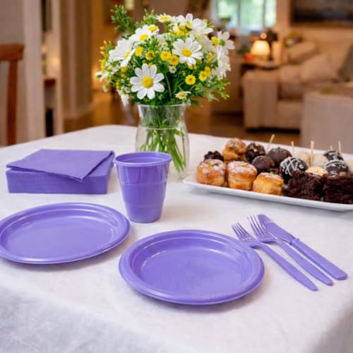 TULLPU PARTY Disposable Party Kit for 50 Guests – 350-Piece Complete Set (Lilac) by TULLPU PARTY - Used condition - Image 5