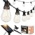 Brightech Ambience Pro Solar Powered Outdoor String Lights, 27 ft Commercial Grade Waterproof Patio Lights, 12 Edison Bulbs, Shatterproof LED String Lights for Outside, Porch - 1W Soft White