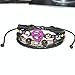 Peace Sign Hemp Bracelet - Handmade Bracelet - Adjustable Cord (Purple)