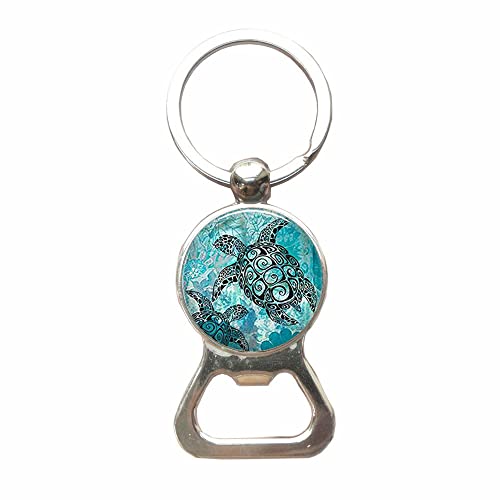Turtle Bottle opener Keychain - Sea Turtle Bottle opener Keychain-Sea Turtle Charm - Beach Jewelry - Ocean Bottle opener Keychain - Tortoise Bottle opener Keychain,Ocean Jewelry