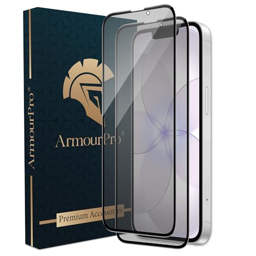 Image of ArmourPro Anti-Glare Matte Tempered Glass for iPhone 16, iPhone 15, Pack of 2, Anti Fingerprint Screen Protector, 9H Scratch Resistant, Smooth Touch, Full Edge to Edge Coverage