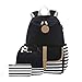 Produktbild LEEDY 3 Set Schulrucksack Umhängetasche Geldbörse Mädchen Teenager Fashion Streifen Schultasche Segeltuch Rucksack mit Laptopfach mit USB Ladeanschluss