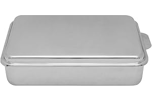 Lindy's Stainless Steel 9 X 13 Inches Covered Cake Pan, Silver