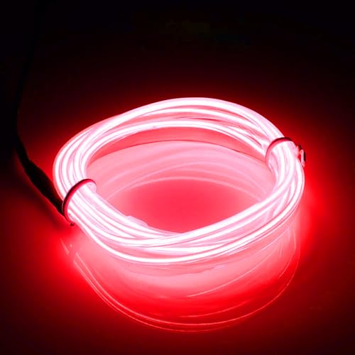 Dazeuris Auto LED Innenraumbeleuchtung Flexible Kaltlicht Streifen 5M Autos Zubehör Schneidbar 360° Ambientebeleuchtung mit USB Steckersteuerung Für Turning Deko Party Camping Atmosphäre (Rot)