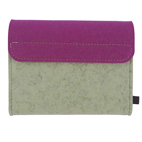 Estuche de medicamentos, Botiquín de viaje, fabricado en fieltro de lana auténtica, 64 lazos para tubos de glóbulos, envase para glóbulos y botiquín para almacenar medicamentos homeopáticos (fucsia) Cover