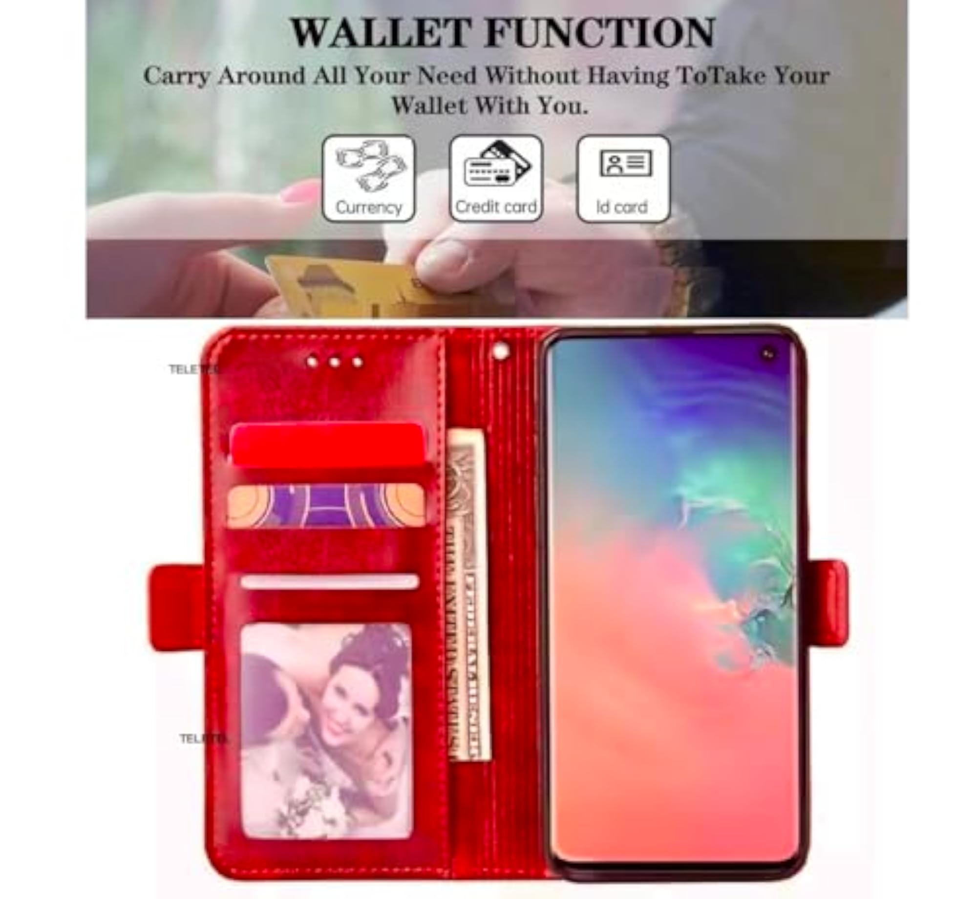 Zipper Series Flip Mobile Cover with Card & Cash Pockets