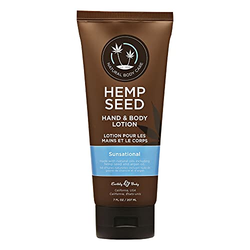 Hemp Seed Hand & Body Lotion, Sunsational Scent - 7 Oz. - Soothe Dry Skin - Argan Oil, Hemp Seed Oil - Light, Non-Greasy Formula - Vegan & Cruelty Free #TOP10