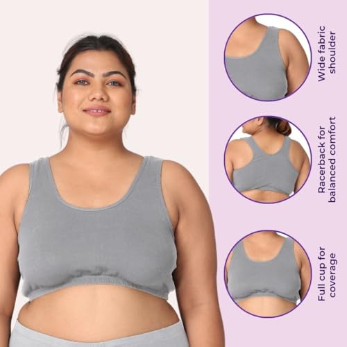 Image of Adira | Plus Size Sleeping Bra for Women | Plus Size Bra | Slip On Bras to Wear at Home | Comfortable Bra | Wirefree & High Coverage | Sleep Support | Avoids Stretch Marks | Pack of 2