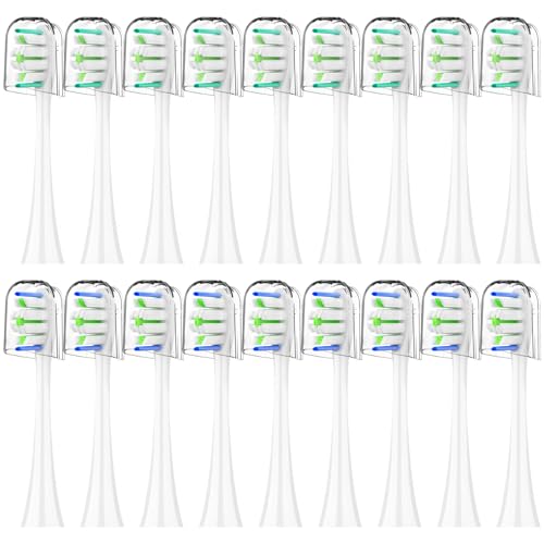 Replacement Toothbrush Heads for Philips Sonicare - 16 Pack Soft Gentle Bristles Compatible with Most Sonicare Click-On Electric Toothbrushes (White)