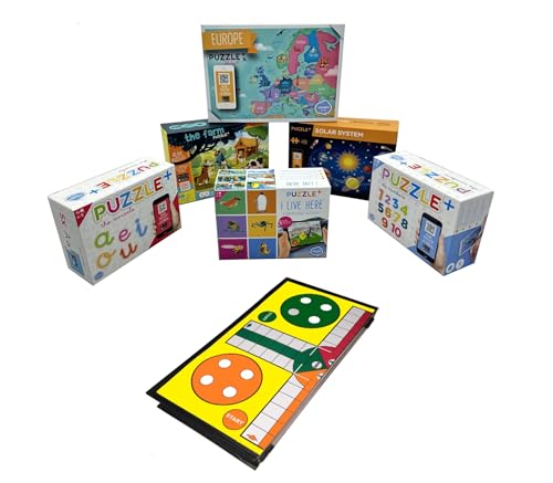 FERRETERIA LEPANTO Parchís Plegable, Tablero de parchís de 24x24 centímetros, de 2 a 4 Jugadores, Juego de Mesa para niños y Adultos de mas de 5 años. (Todos los Puzzles)