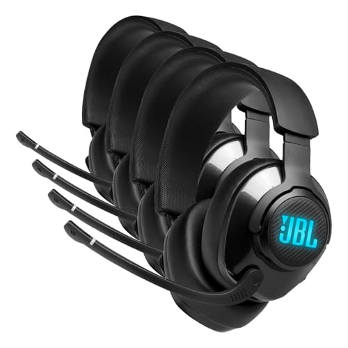 Image of JBL Quantum 400 - Wired Over-Ear Gaming Headset with Game-Chat Balance dial, QuantumSURROUND and DTS,Voice Focus Directional flip-up mic and Memory Foam Ear Cushions (Black),(Pack of 4)