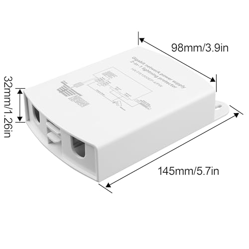 Protector contra sobretensiones Outdoor Gigabit PoE Ethernet IEEE802.3Af/At/Bt 1000Mbps, resistente al agua, protección contra rayos 5KA IP65, montaje en pared Plug and Play (Conectores de red y energía) miniatura 3