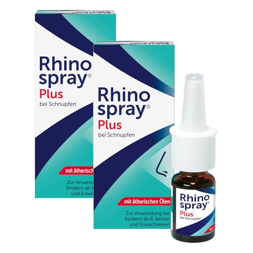 Rhinospray plus bei Schnupfen - Befreit die Nase effektiv mit Tramazolin und ätherischen Ölen 2 x 10 ml bei Schnupfen geschwollener Nasenschleimhaut und Nasennebenhöhlenentzündung