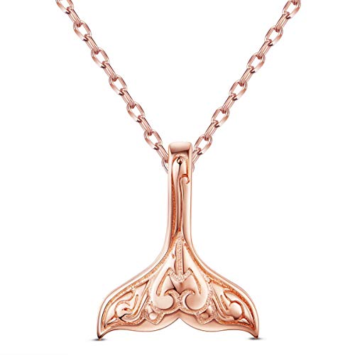 SHEGRACE Collares Mujer Plata de Ley 925 Ajustable con Colgante Sirena Cola de Pescado, Joyería Mujer, Cumpleaños Las Navidades San Valentín del Amor