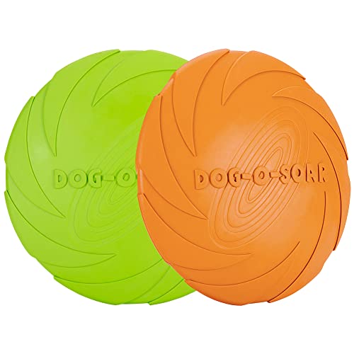 Vivifying Hundefrisbee, 2 Stück, 15 cm aus Naturkautschuk, Grün/Orange – Ansicht 9