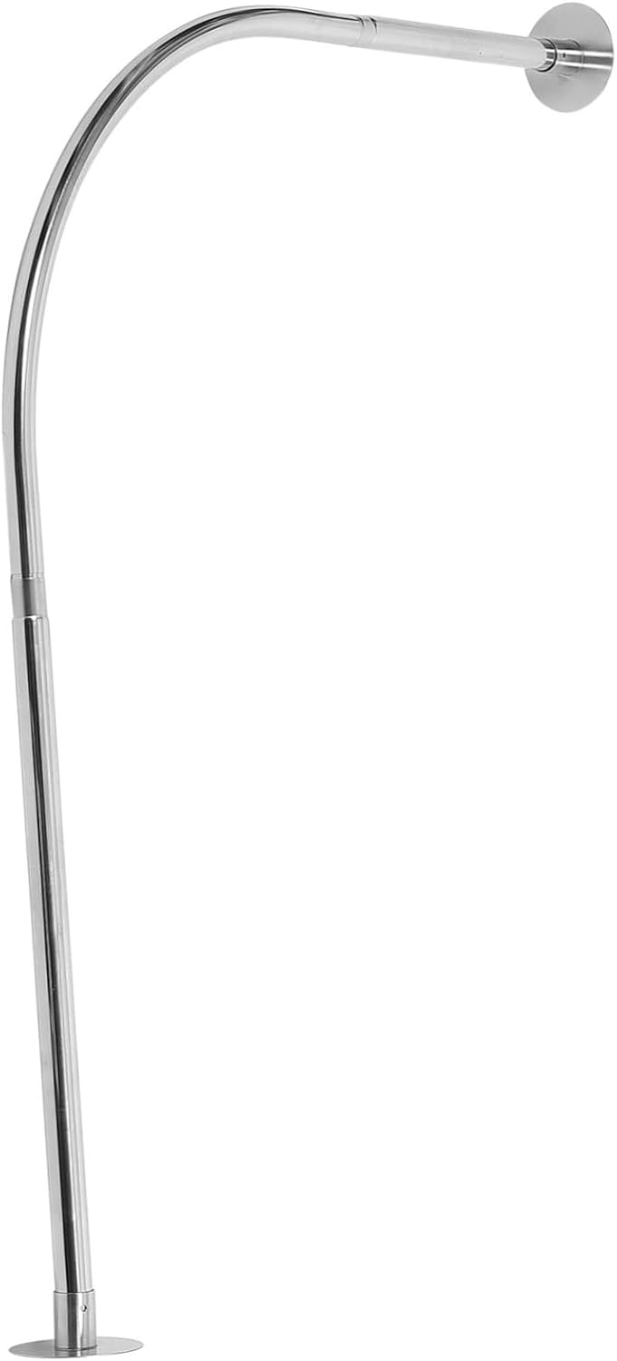 Cabilock Expandable Curved Telescopic Pole Long Curtain Rod Tension Rods for Bathroom Shower Window