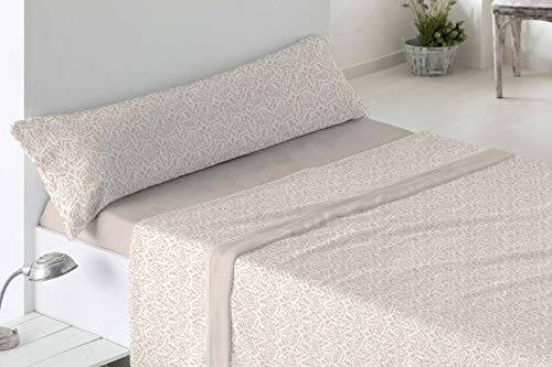 Burrito Blanco Juego de Sábanas de Coralina 958 Beige para Cama de Ma