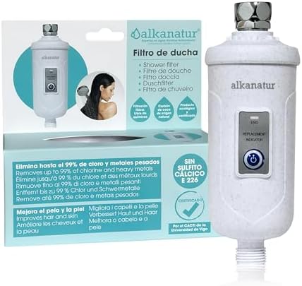 Filtro Agua para Ducha y Baño 30.000 L para el Pelo y Piel Sistem...