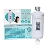 Filtro Agua para Ducha y Baño 30.000 L para el Pelo y Piel Sistema de Filtración Elimina el Exceso de Cal y Cloro Libre De Sulfito Cálcico E226 Shower Head Filter ALKANATUR