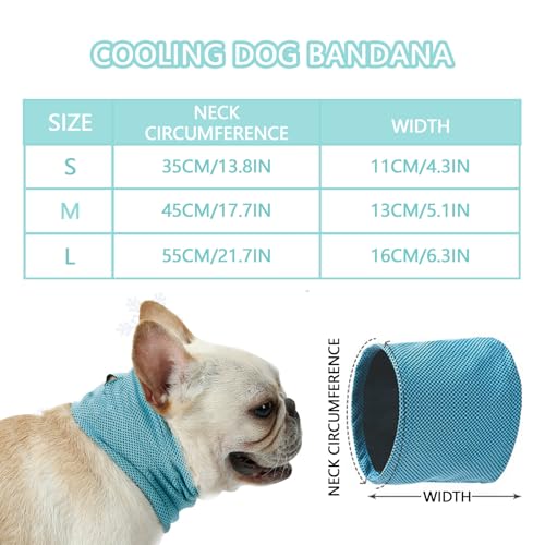 Chumix Hunde Halstücher Kühlend, Kühlhalsband für Hunde, Halstuch Hund, Sommer Kühlung Hundehalstuch, Hundehalsband Kühlend, Kühlende Bandana Hund, für Kühlhunde im Sommer, Größe M(45x13cm)