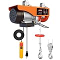 1320Lbs Electric Hoist,110v Electric Hoist Winch with 13ft Remote Control, Zinc-Plated Steel Wire,39.4 ft Lifting Garage Lift Hoist, Single/Double Slings Electric Winch for Factories, Warehouses