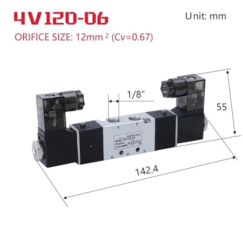 Électrovanne 5 voies 2 positions 4V120-06 AC110V à commande double - 3