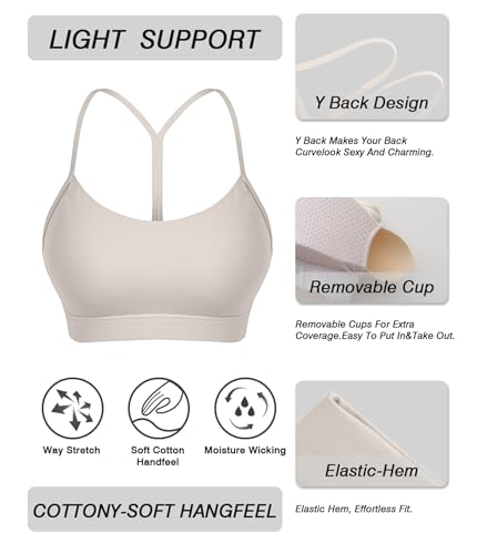 Image of Sports Bra for Women Low Impact Racerback Workout Bras Sexy Thin Straps Yoga Sport Bras with Removable Pads