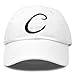DALIX Initial Hat Letter C White Womens Baseball Cap Monogram Cursive Embroider