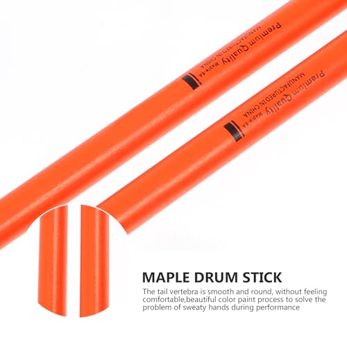 2 pares de baquetas de madera de maple color naranja miniatura 3