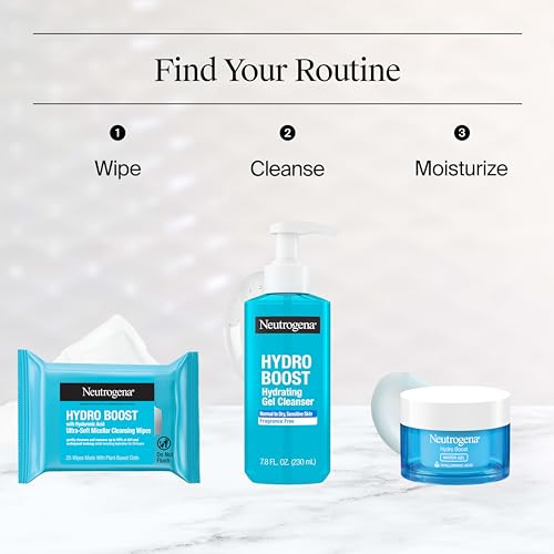 Image of Neutrogena Hydro Boost Cleansing Wipes Makeup Remover for Face Micellar Gently Removes Oil, Dirt, and Waterproof Makeup Daily with Hydrating Hyaluronic Acid, 25 ct
