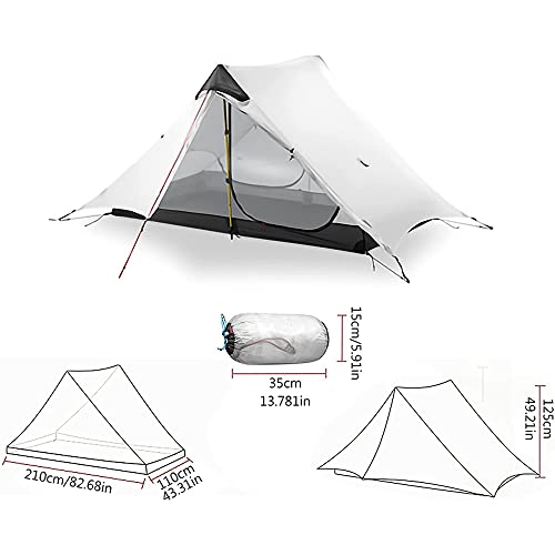 Carpa de camping ultraligera tipo pirámide para 2 personas miniatura 5