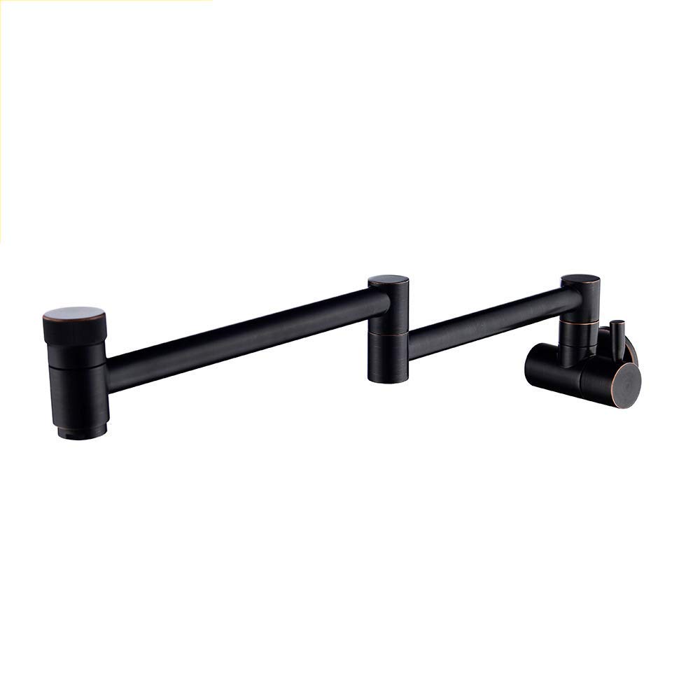Robinet de cuisine mural en laiton massif avec bras double articulation pivotant