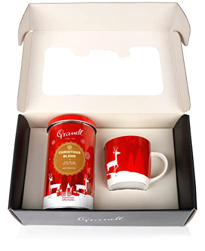 Granell Cafés · 1940 - Original Cadeau de Noël | Cadeau Gourmet pour des amateur de cafe - Pack Cafe Moulu 100% Arabica + Tasse Noël Cover