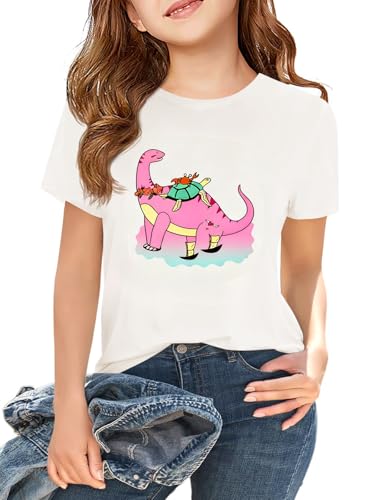 Image of Girls Short Sleeve T Shirts Kids Summer Tops Crewneck Tees 5-14 Years