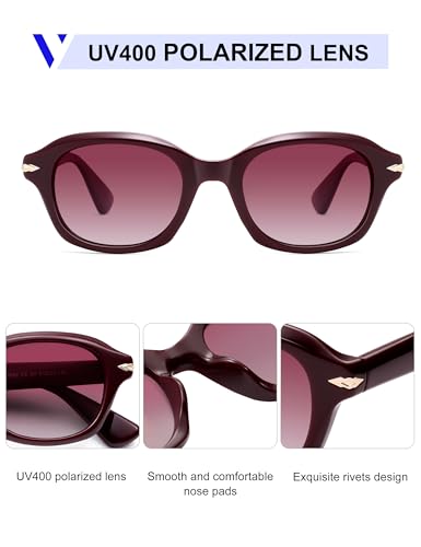 VANLINKER Retro Round Polarized Sunglasses for Women Men Vintage Style Trendy Square Unisex Sun Glasses VL98594