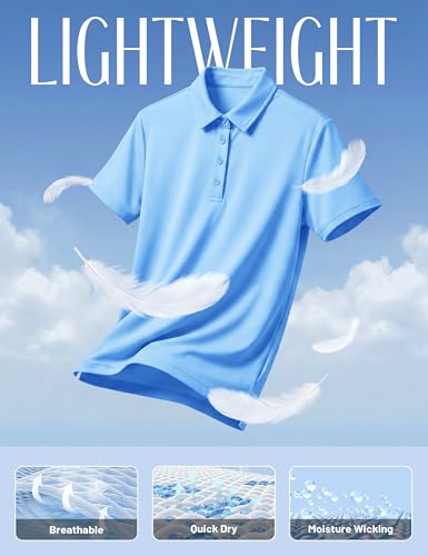 Image of TACVASEN Women's Golf Polo Shirts Short Sleeve UPF 50+ Sun Protection Golf Shirts for Women Quick Dry Collared Polos