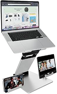Pivot Laptop Stand for Desk  Stable Laptop Riser for Desk  Height & Angle Adjustable Laptop Stand for desk  Aluminium Macbook pro stand  Laptop Stand Adjustable for 11 to 17 Laptops World