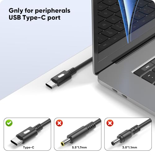 130W USB C Laptop Charger for Dell XPS 15 2in1 9575 9500 9510 9520 9530 17 9700 9710 9720 9730 Precision 5530 2in1 5550 5560 5570 5750 5760 5770 3560 3550 3551 Latitude 7410 9410 5420 5520 Power Cable - Image 3