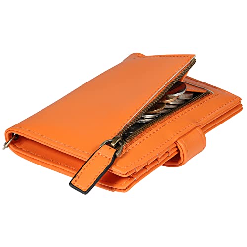 Travelambo Rfid Wallet Women Leather Bifold Compact Small Wallet For Women (Orange) #TOP4