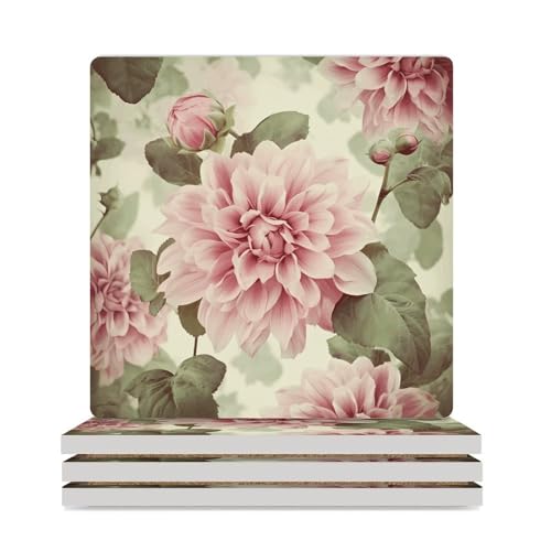 Dessous de verre réutilisable imprimé floral lavable pour table basse