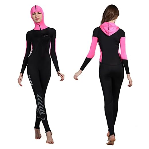 NIVOK Stretch-Neoprenanzug mit Kapuze Ganzkörper-Tauchanzug Damen Badeanzug Surfanzug zum Tauchen, Schnorcheln, Schwimmen, Kanufahren