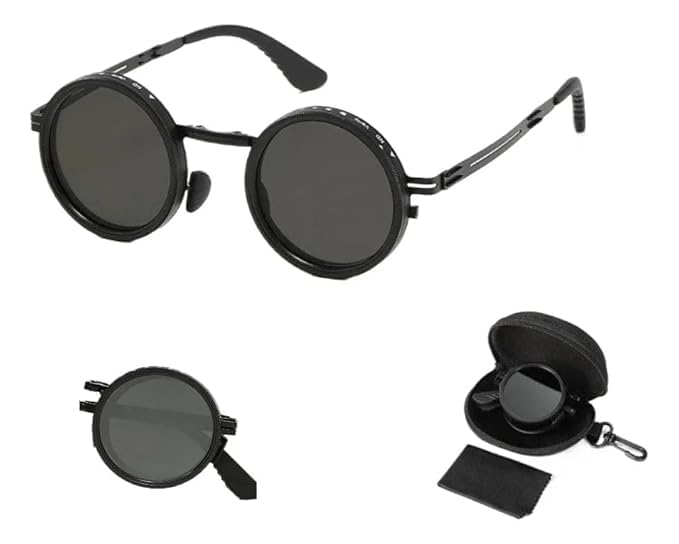 Image of Glaceon 1-9 Gears Adjustable Tint Sunglasses, Rounded Polarized Glasses with ND Filter Lenses, Polarized Sunglasses for Men, Lightweight Sun Glasses with UV Protection for Driving Fishing