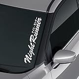 Night Runner JDM Drift Decal Sticker Car Truck Windshield Banner Sticker | White | 23x5in