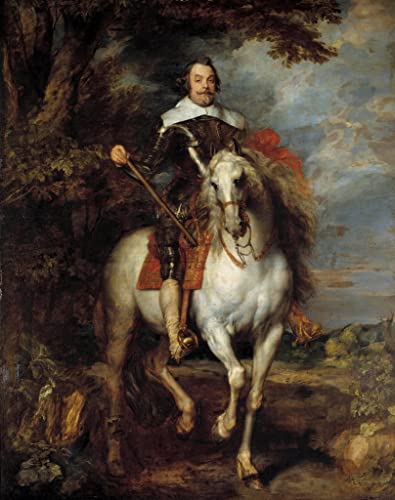 Portrait équestre de Don Francisco De Moncada par Van Dyck affiche sur toile 60x90cm