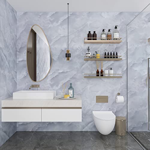 JSEVEM 80CM×4M Extra Wide Thick Grey White Cloud Pattern Marble Wallpaper Peel and Stick Textured Waterproof Gray Granite Contact Paper Adhesive Vinyl Stickers Decor for Bathroom Cabinet Countertops