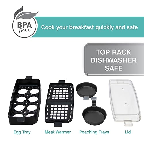 West Bend 78500 Breakfast Station, 2-Slice Toaster With Removable Meat And Vegetable Warming Tray And Egg Cooker/Poacher, Black #TOP6