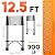 Foulezre 12.5 FT Telescoping Ladder - Folding Telescoping Ladder - 330lb Capacity, Locking Mechanism & Extra Wide Pedals, Extension ladders for Home Decor, RV or Outdoor Work 12.5 FT