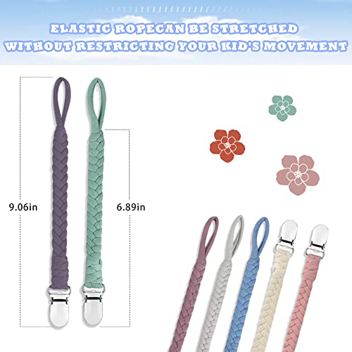 7 Pcs Pacifier Clips For Baby Girls & Boys, Handmade Braided Pacifier Clip Cotton Binky Clips Fits All Pacifiers Pacifier Holder Modern Unisex Smoother Baby Gifts #TOP2