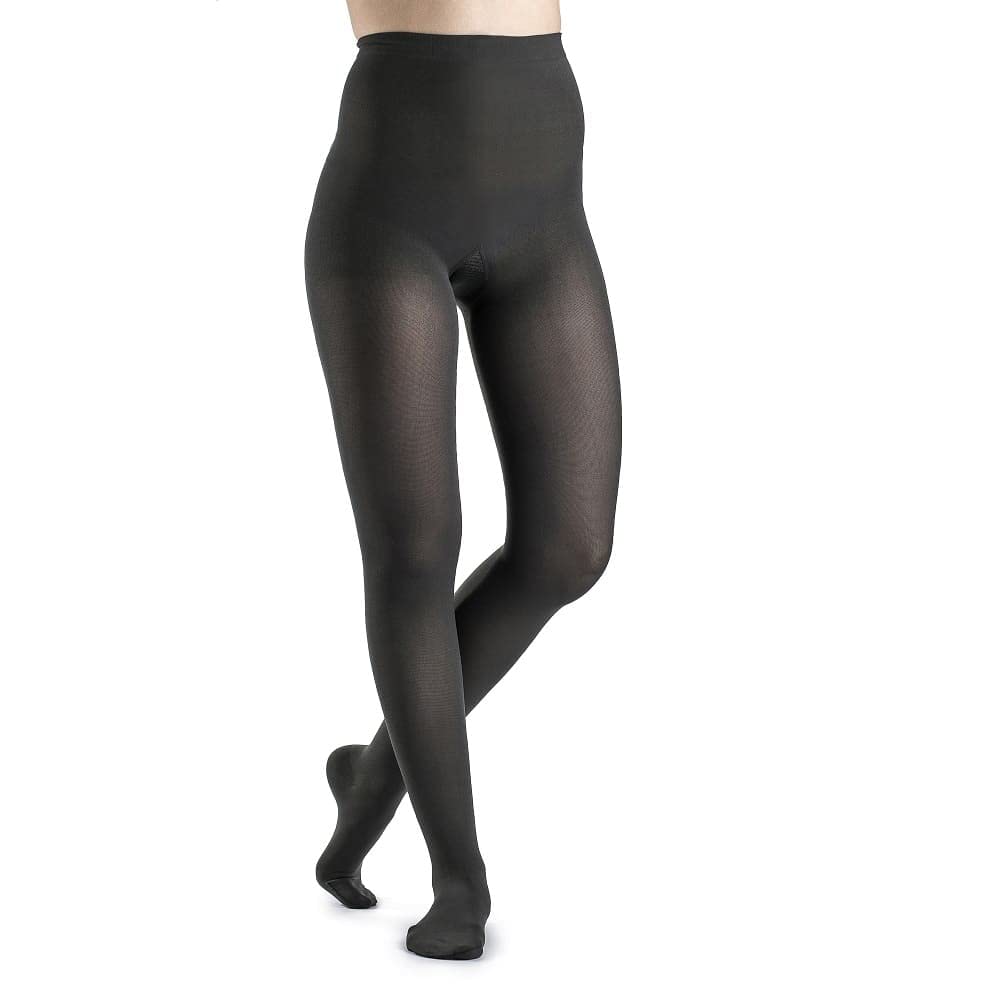 SIGVARIS Women’s Style Soft Opaque 840 Closed Toe Pantyhose 30-40mmHg - Graphite - Medium Short